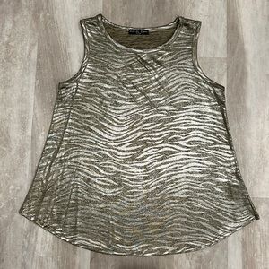 Kim & Cami Silver Sheen Animal Print Tank